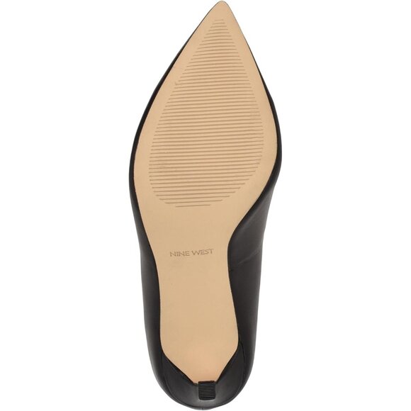 Nine West Women's Black Leather Closed Pointed Toe Stiletto High Heel Pump - Picture 4 of 6